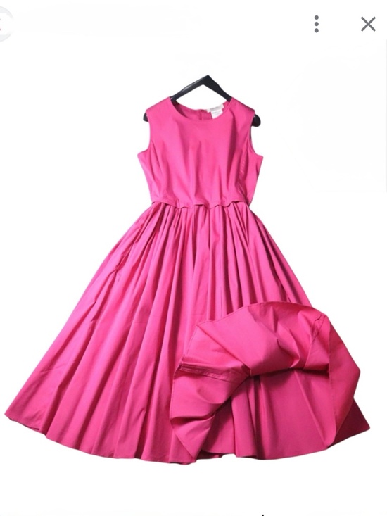 MaxMara Dresses & Skirts - MaxMara Wally Pleated Midi Dress in Hot Pink Size 6 Sleeveless